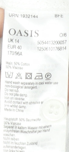 Womens UK Size 14 Oasis White  Button-Up