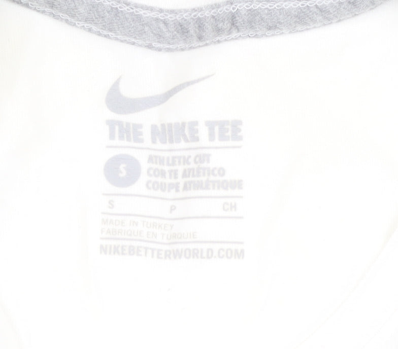 Nike Unisex White Athletic T-Shirt, Size S, Casual Sportswear