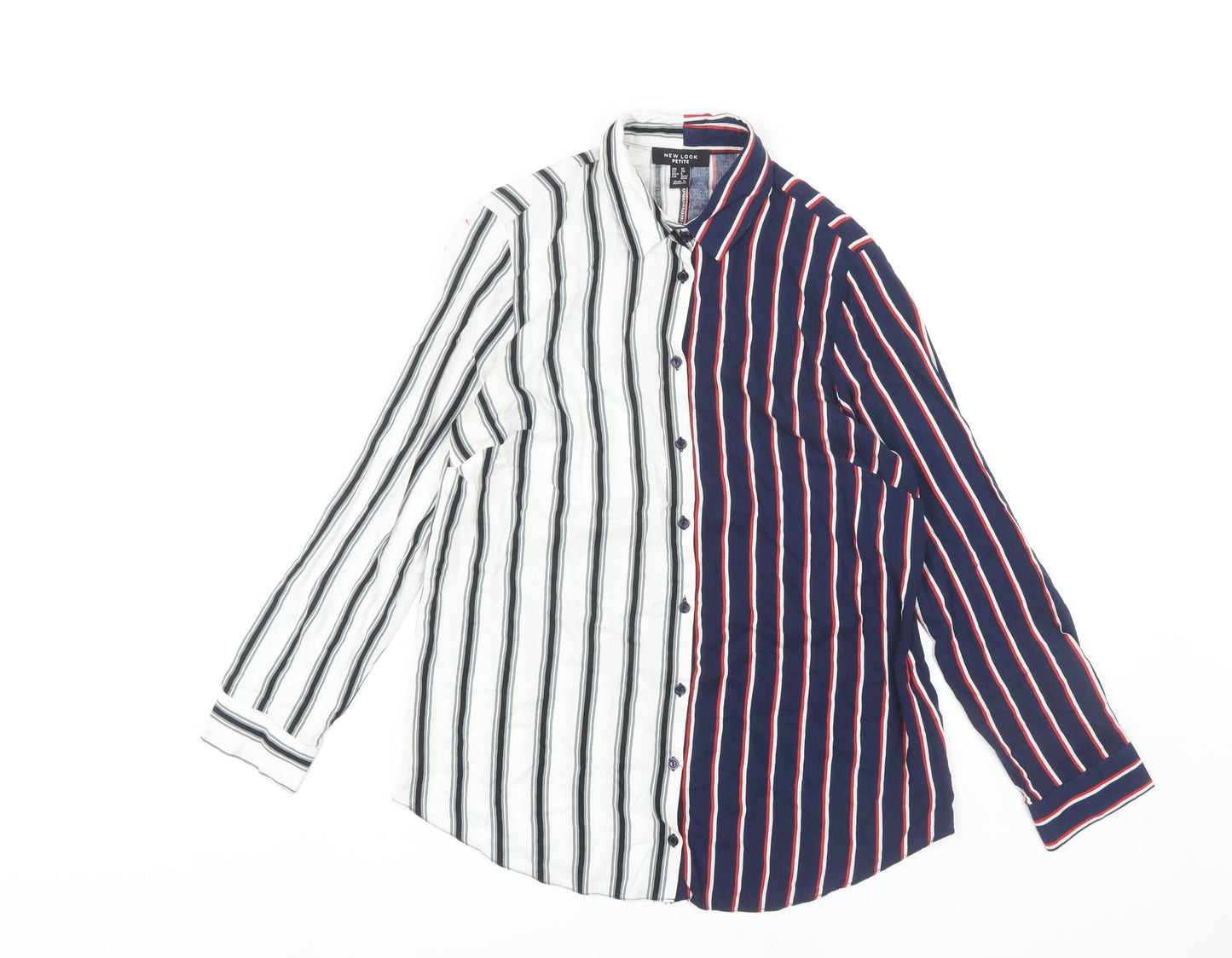 New Look Women's Multicoloured Striped Button-Up Shirt