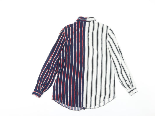 New Look Women's Multicoloured Striped Button-Up Shirt
