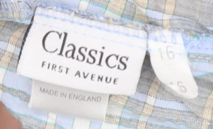 Classics First Avenue Women’s Blue Plaid Trousers Size 16