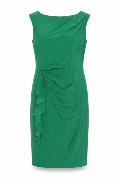 Planet Women's Green Sheath Dress, Size 16, Ruffled Accent