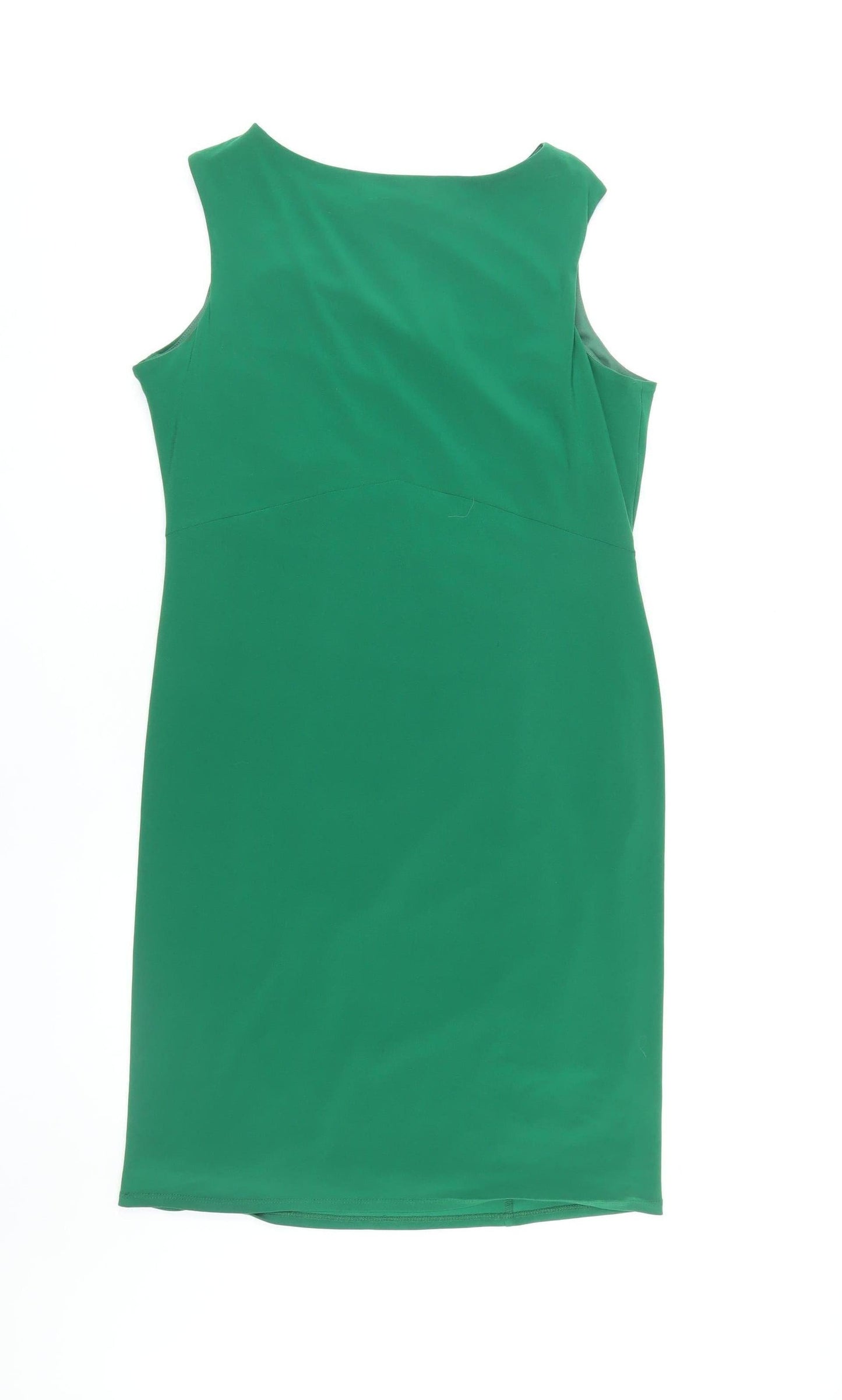 Planet Women's Green Sheath Dress, Size 16, Ruffled Accent