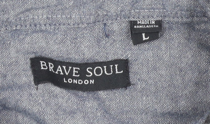 Brave Soul Men's Black Check Shirt Large