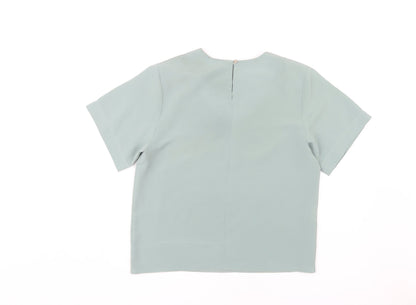 Womens UK Size 10 Principles Green Basic T-Shirt