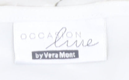 Vera Mont Women Ivory Floral Blouse Size 14