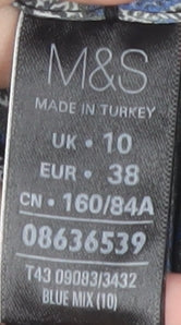 Womens UK Size 10 Marks and Spencer Blue  Blouse