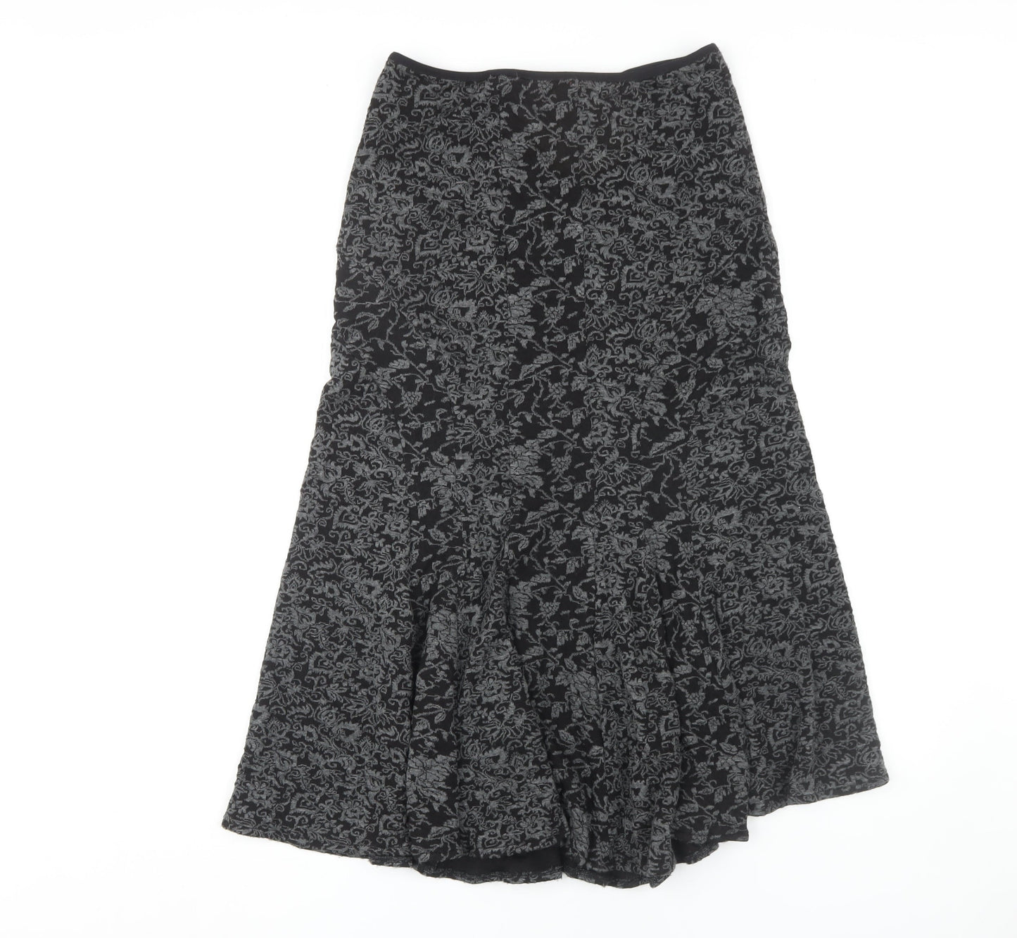 Marks and Spencer Women's Black Floral Skirt, Size 10