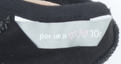 Marks and Spencer Women's Black Floral Skirt, Size 10