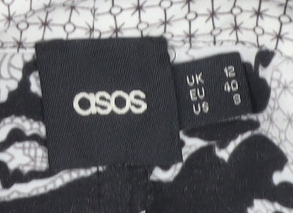 Womens UK Size 12 ASOS Regular Fit  Black Trousers