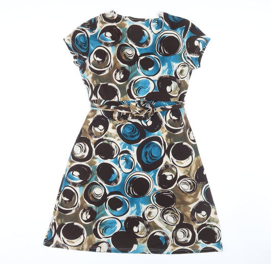 Next Women's Multicoloured Geometric V-Neck Dress 12