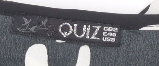 Quiz Women's Black Animal Print Wrap Dress Size 12