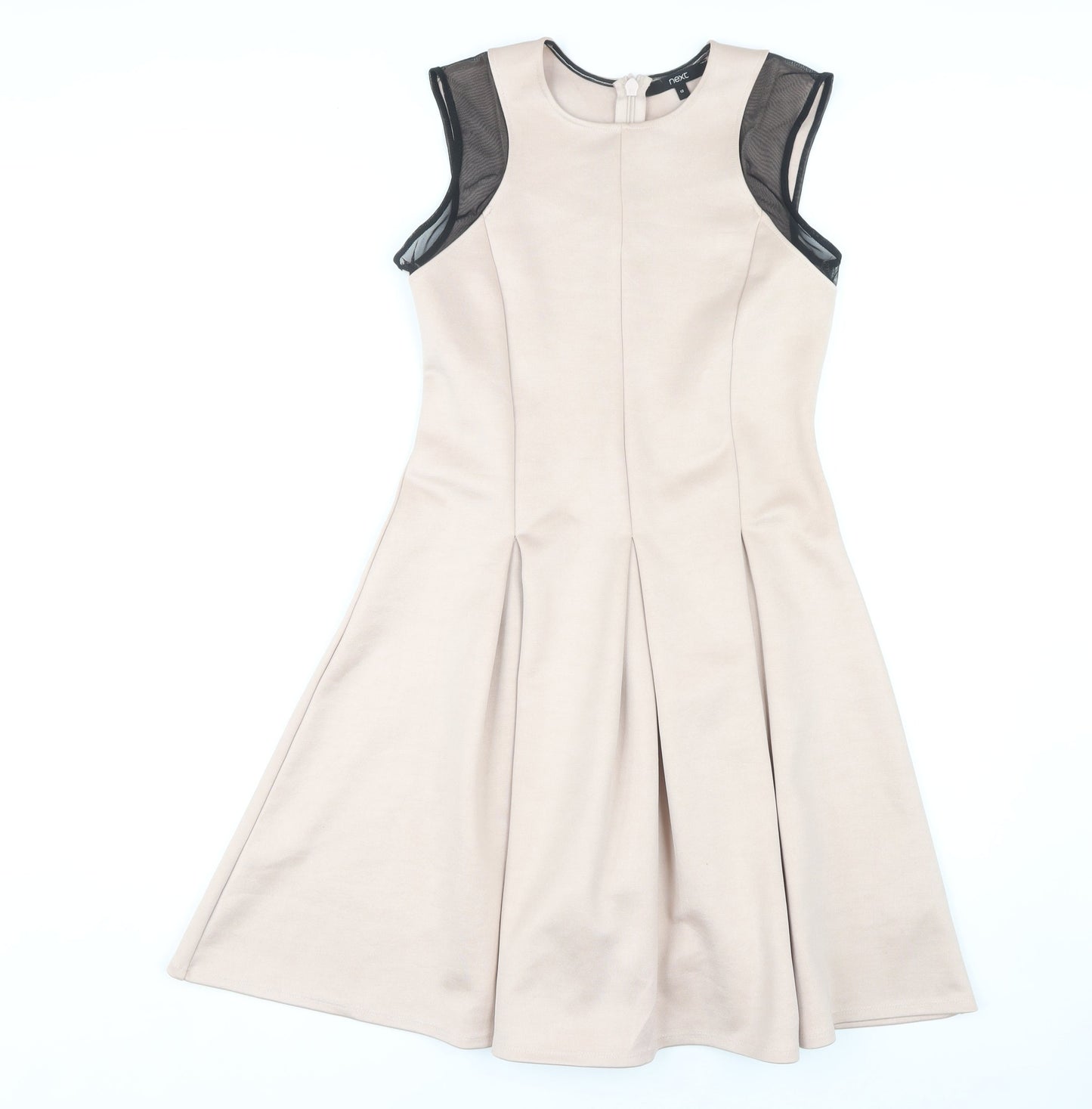 Next Women's Beige Fit & Flare Dress Size 12