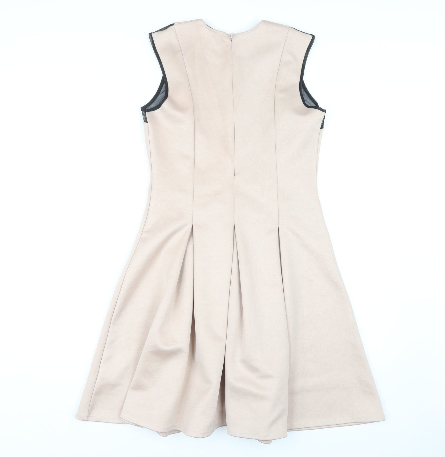 Next Women's Beige Fit & Flare Dress Size 12