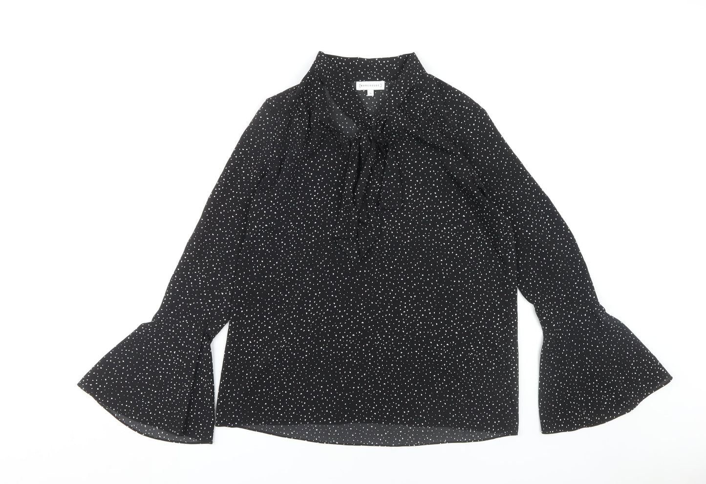 Womens UK Size 10 Warehouse Black  Blouse
