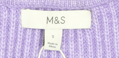 Womens UK Size S Marks and Spencer Purple Pullover Jumper