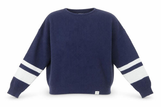 Pull & Bear Women's Blue Striped Pullover Jumper S