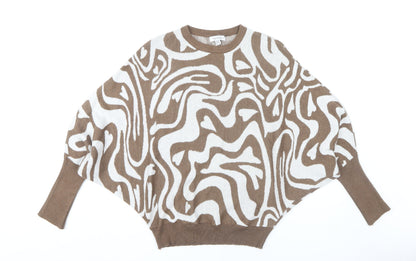 Womens UK Size M/L Wild Flower Brown  Jumper