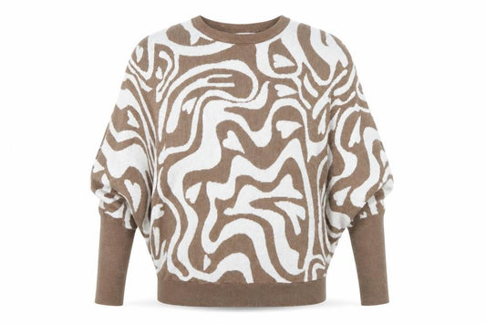 Womens UK Size M/L Wild Flower Brown  Jumper