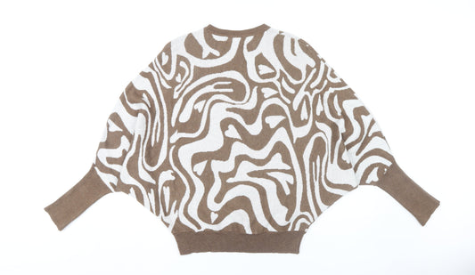 Womens UK Size M/L Wild Flower Brown  Jumper