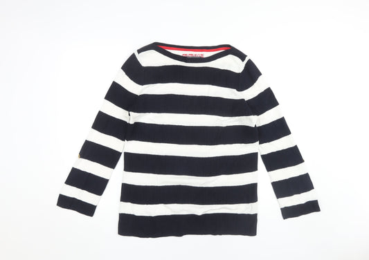 Maine Women's Black Striped Pullover Jumper Size 14