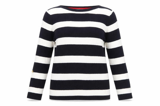 Front view of Maine New England Women's Black Striped jumper, size 14