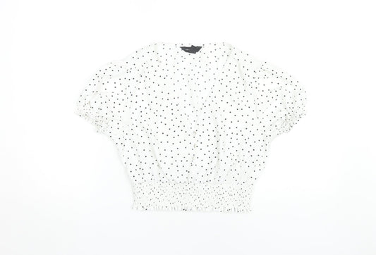 New Look Women’s Polka Dot Cropped Blouse - Size 12