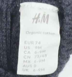 H&M Unisex Striped Pullover Jumper, Grey/White, 6-9 Months