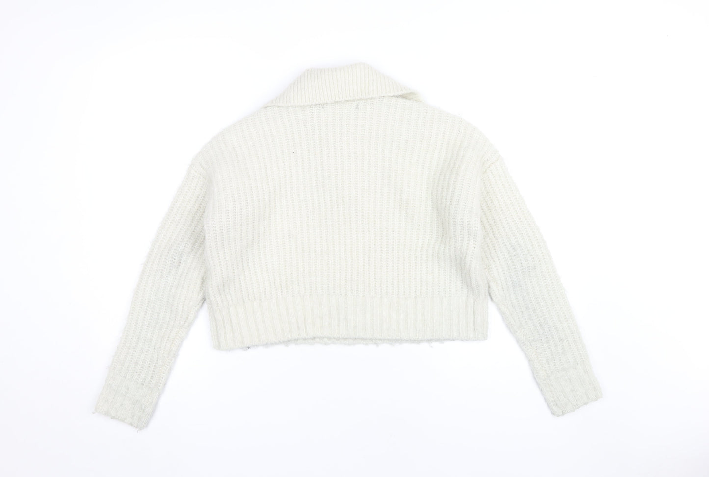 Womens UK Size XS VERO MODA Ivory Henley Jumper
