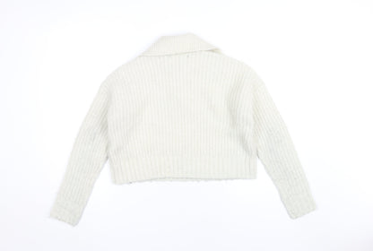 Womens UK Size XS VERO MODA Ivory Henley Jumper