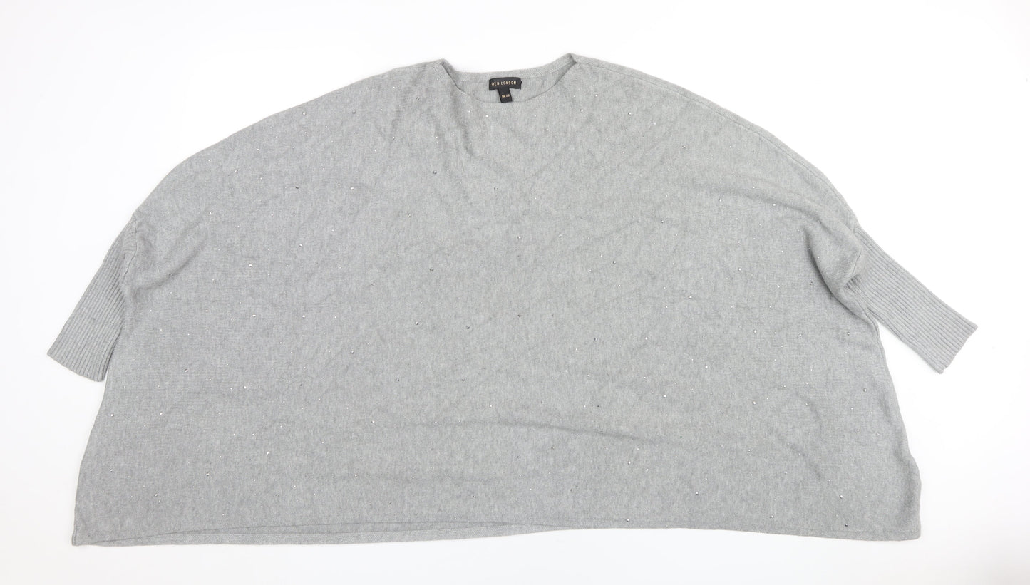 Womens UK Size One Size QED London Grey  Jumper
