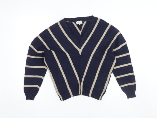 Apricot Women's Blue Striped V-Neck Pullover Jumper