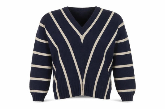 Womens UK Size 8 Apricot Blue Pullover Jumper