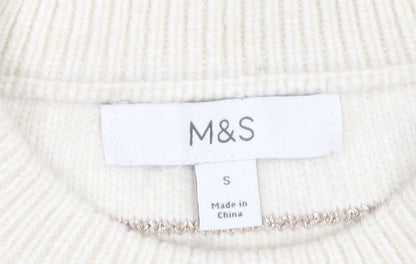 Womens UK Size S Marks and Spencer Beige Pullover Jumper