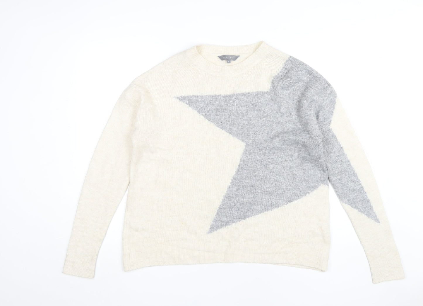 Womens UK Size 8 Principles Ivory Pullover Jumper