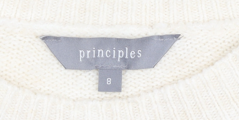 Womens UK Size 8 Principles Ivory Pullover Jumper