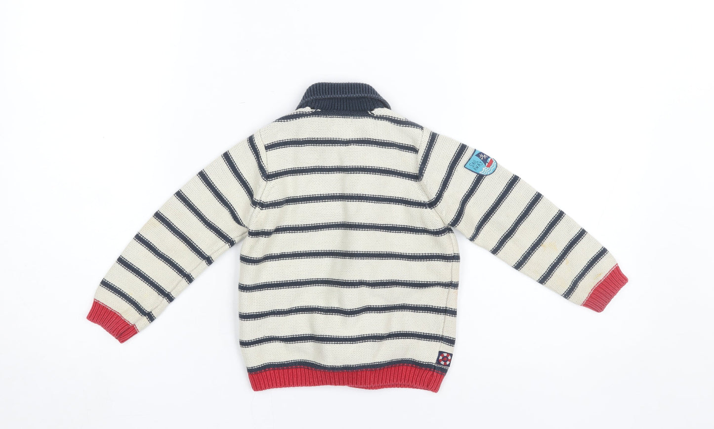 Sergent Major Boys Blue Striped Cardigan, 2 Years, Nautical Style