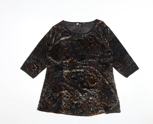 Isle Collection Women's Multicoloured Blouse, Size 14, Velvet