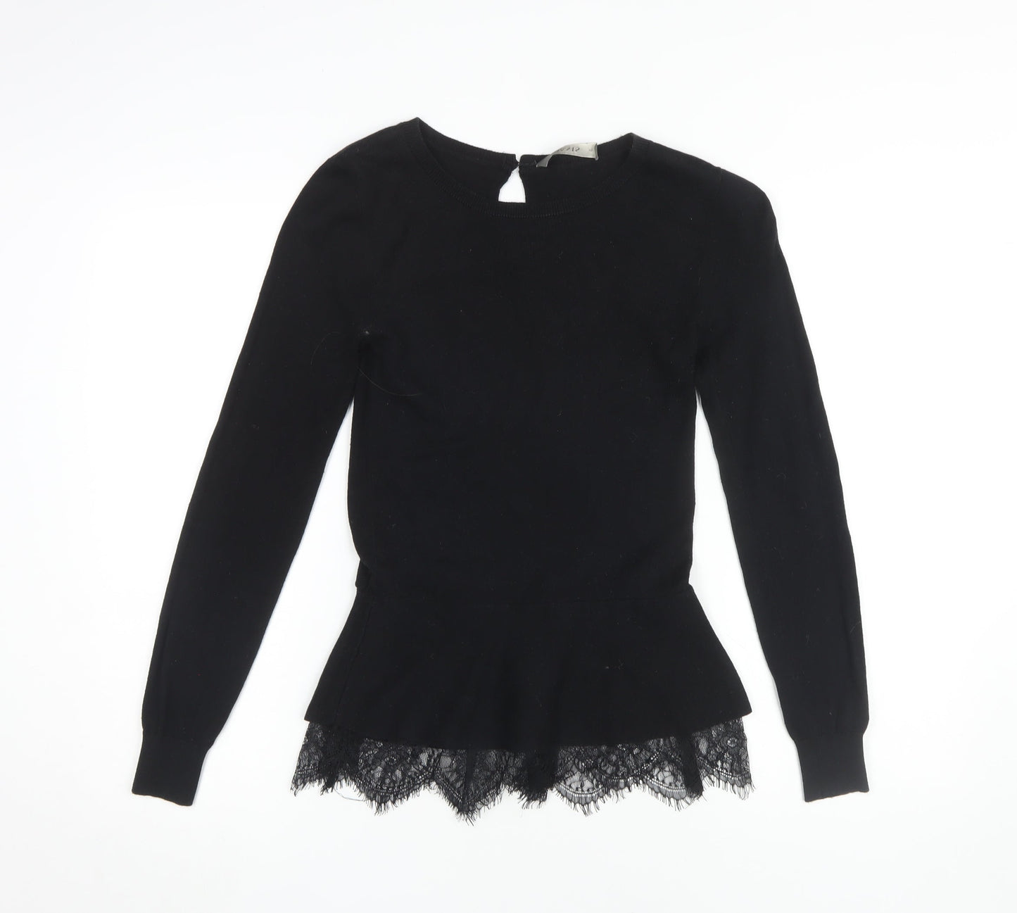 Womens UK Size S Oasis Black Pullover Jumper