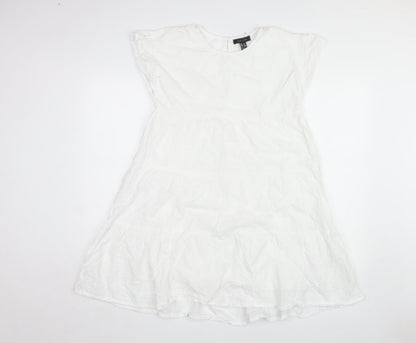 New Look Women's White Cotton Dress Size 10