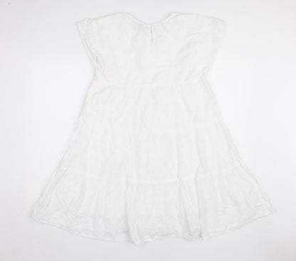 New Look Women's White Cotton Dress Size 10