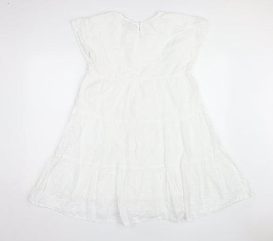 New Look Women's White Cotton Dress Size 10