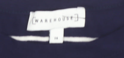 Warehouse Women’s Navy Stripe Dress Size 14