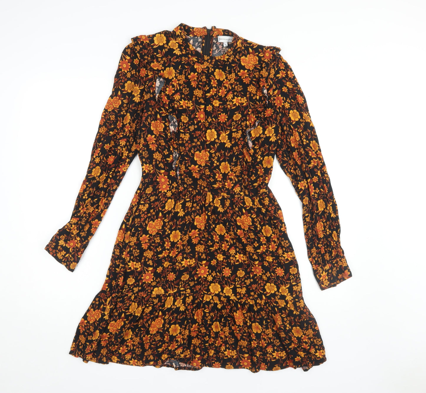 Warehouse Women's Floral Multicoloured Dress Size 6