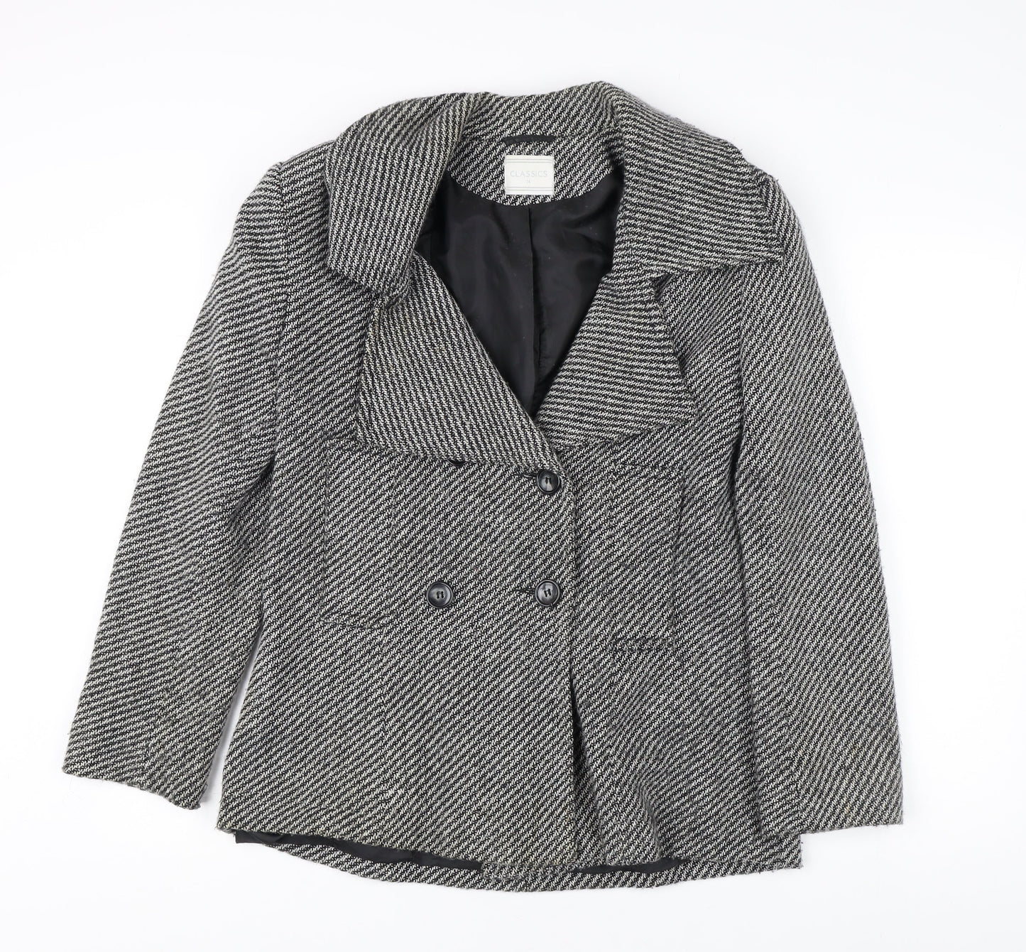 Classics Women's Black Pea Coat Size 14