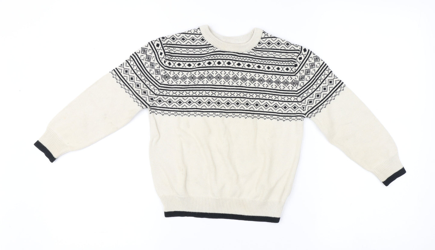 Cat & Jack Boys Beige Fair Isle XS Pullover Jumper