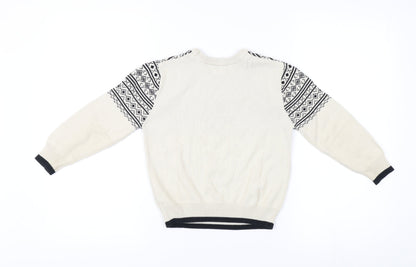 Cat & Jack Boys Beige Fair Isle XS Pullover Jumper