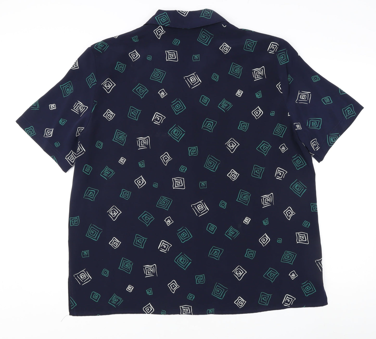 Alexon Women's Black Geometric Button-Up Shirt Size 16