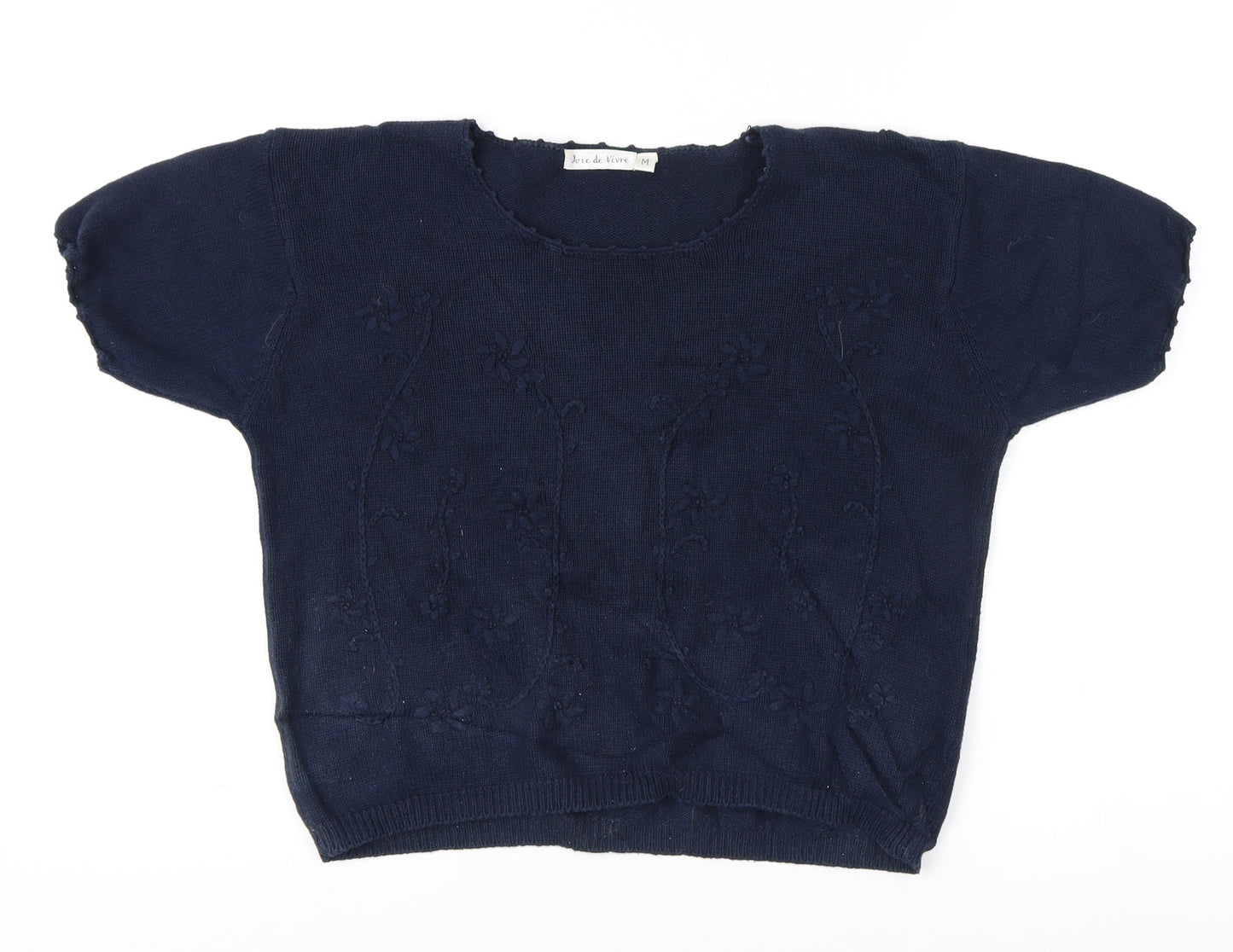 Womens UK Size M Joie de Vivre Blue Pullover Jumper