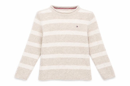 Tommy Hilfiger Girls Beige Striped Pullover Jumper XS